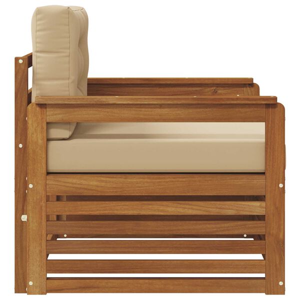 vidaXL &Uacute;ti s&oacute;fasett Solid Akas&iacute;uskei&eth; og P&oacute;lyester N&aacute;tt&uacute;rulegur