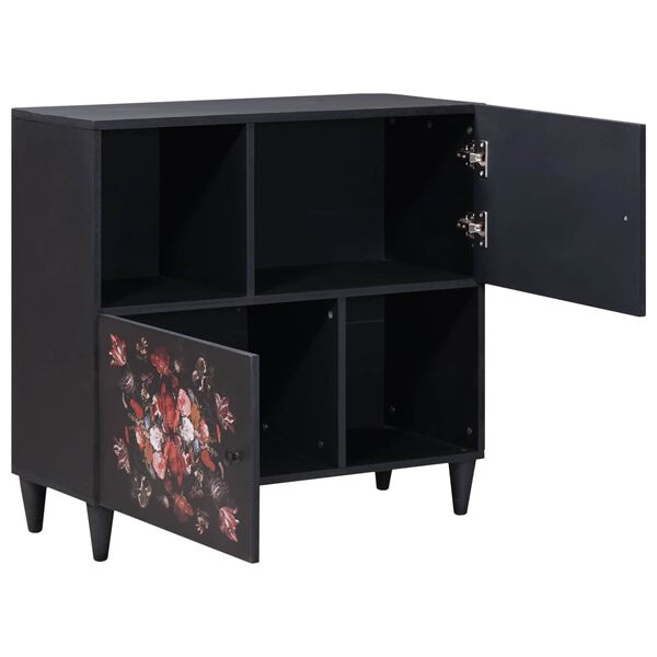 vidaXL Geymsk&aacute;pur me&eth; hur&eth; Marglitur 80 x 33,5 x 75 cm Hart mang&oacute;tr&eacute;