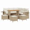 vidaXL Gar&eth;s&oacute;fa sett me&eth; p&uacute;&eth;i 9 pcs Drapplita&eth;ur p&oacute;l&yacute;rattan