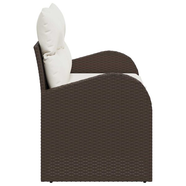 vidaXL Garðasófi Brúnn 124 x 62 x 69 cm pólýrattan