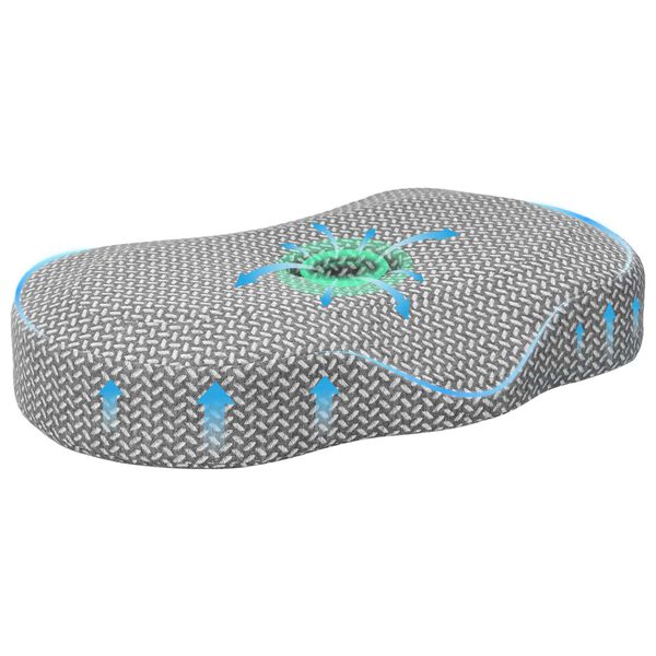 vidaXL H&aacute;lskoddinn Einfarbigur Gr&aacute;r 53 x 34,5 x 10,5 cm Minnisskum