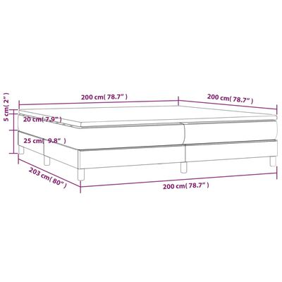 vidaXL Hólfað Springrúm með Dýnu Grænt 200x200 cm Efni