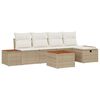 vidaXL Gar&eth;s&oacute;fa sett me&eth; p&uacute;&eth;i 6 pcs Drapplita&eth;ur p&oacute;l&yacute;rattan