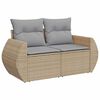 vidaXL Gar&eth;s&oacute;fa sett me&eth; p&uacute;&eth;i 8 pcs Beige og lj&oacute;sgr&aacute;r p&oacute;l&yacute;rattan