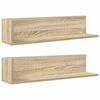 vidaXL vegghillur 2 stk Sonoma eik 75x16,5x16,5 cm sm&iacute;&eth;avi&eth;ur
