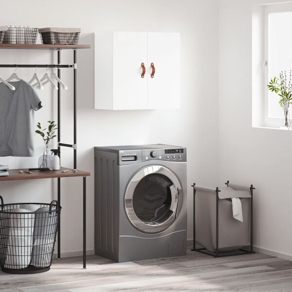 vidaXL Veggfestur Skápur Háglans Hvítur 60x31x60 cm Samsettur Viður