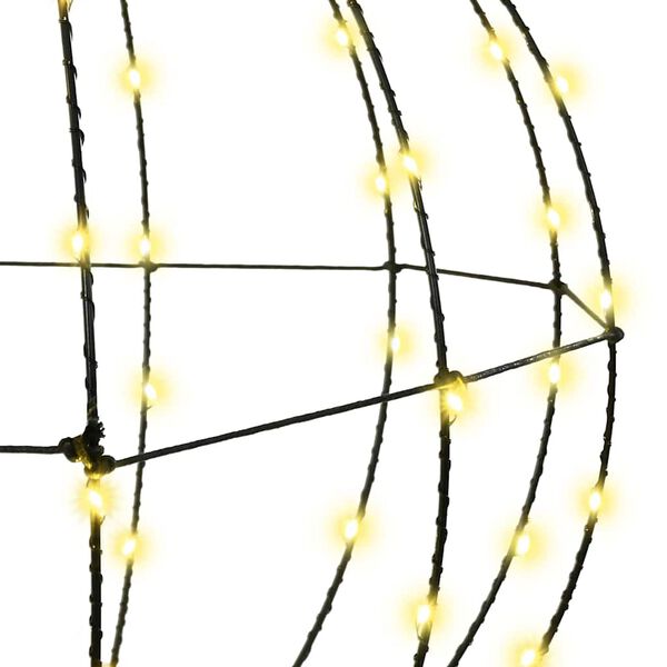 vidaXL Boltinn me&eth; 320 LED 2 pcs Hl&yacute;r hv&iacute;tur 50 cm metal