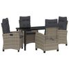 vidaXL Gar&eth;ur bor&eth;sett me&eth; p&uacute;&eth;i 5 pcs Gr&aacute;r p&oacute;l&yacute;rattan