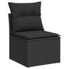 vidaXL 6 stykki gar&eth;s&oacute;fasett me&eth; p&uacute;&eth;um Black Poly Rattan Acacia