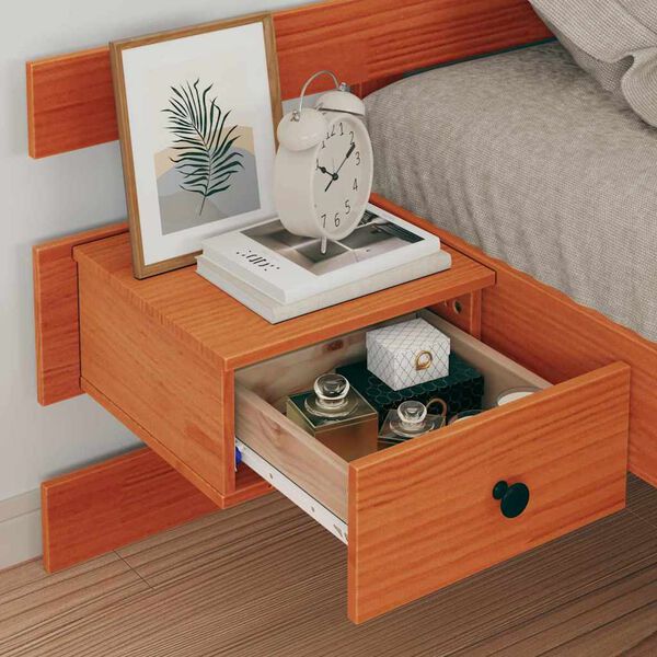 vidaXL Ramsvík með höfuðgafl Vaxbrúnn 90 x 190 cm Solid furuhikk