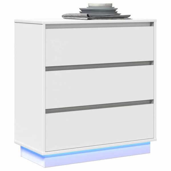 vidaXL Noat&ouml;flu sk&aacute;pur Hv&iacute;tt 71 x 34,5 x 75 cm Samsettur vi&eth;ur