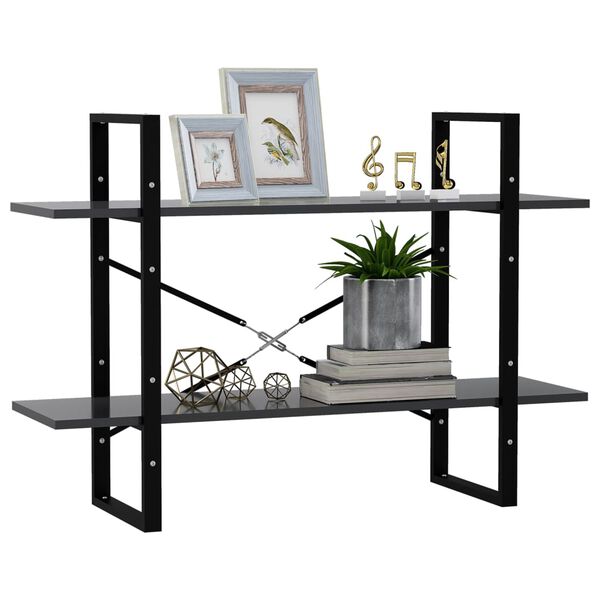 vidaXL B&oacute;kask&aacute;pur 2 Hillur Gr&aacute;r 100x30x70 cm Samsettur Vi&eth;ur