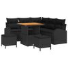 vidaXL Gar&eth;s&oacute;fa sett me&eth; p&uacute;&eth;i 8 pcs Svartur p&oacute;l&yacute;rattan