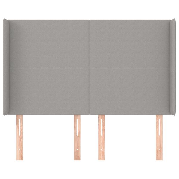 vidaXL H&ouml;f&eth;agafl me&eth; Eyrum 147x16x118/128 cm Lj&oacute;sgr&aacute;tt Efni