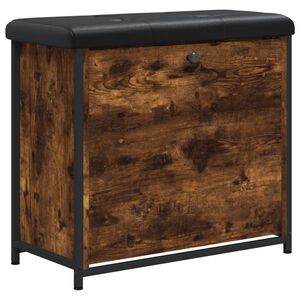 vidaXL Sk&oacute;sk&aacute;pur me&eth; Flettisk&uacute;ffu Reyklitu&eth; Eik 62x32x56 cm