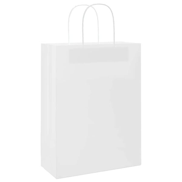 vidaXL Papp&iacute;rspokar 250 stk me&eth; Handf&ouml;ngum Hv&iacute;tir 26x12x35 cm