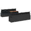 vidaXL Gar&eth;s&oacute;fa sett me&eth; geymslu 9 pcs Svartur Poly rattan