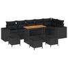 vidaXL Gar&eth;s&oacute;fa sett me&eth; p&uacute;&eth;i 10 pcs Svartur p&oacute;l&yacute;rattan