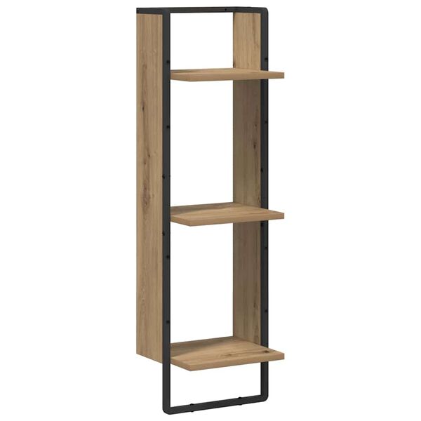 vidaXL Vegghylla Artisan Eik 30 x 25 x 100 cm Samsettur vi&eth;ur