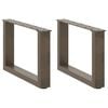 vidaXL s&oacute;fabor&eth;sf&aelig;tur U-laga 2 stk. &uacute;r n&aacute;tt&uacute;rulegu st&aacute;li 50x(30-31) cm st&aacute;li