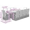 vidaXL 11 Hluta Gar&eth;h&uacute;sgagnasett me&eth; S&aelig;tisp&uacute;&eth;um P&oacute;l&yacute;rattan Gr&aacute;tt