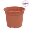 vidaXL R&uacute;n bl&oacute;mapotta 24 pcs Ekkert Rautt &Oslash; 12,5 x 10 cm Plast