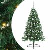 vidaXL Gervi fyrirfram l&yacute;stum j&oacute;latr&eacute; me&eth; 150 LED Gr&aelig;nn 120 cm PVC