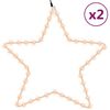 vidaXL J&oacute;lastj&ouml;rnumyndir me&eth; 48 LED 2 stk Warm White 56 cm