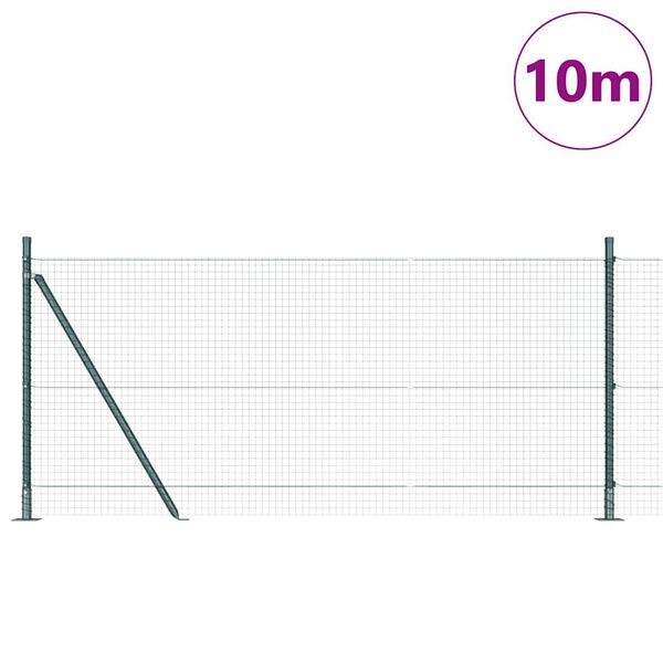 vidaXL Gir&eth;ingarp&oacute;stur Gr&aelig;nn 10 x 0,8 m (25 x 25 mm net) St&aacute;l og PVC