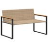 vidaXL Bekkur me&eth; p&uacute;&eth;i Beige og rj&oacute;ma hv&iacute;tur 115 x 65 x 72 cm Rattan