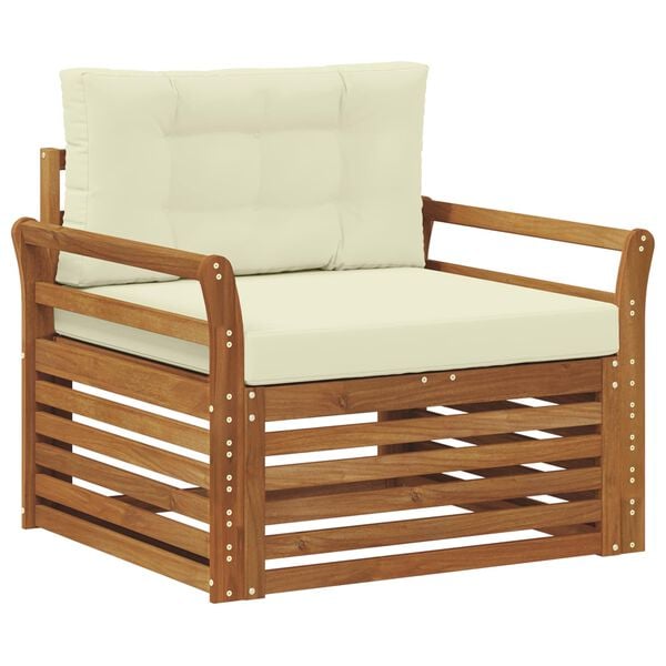 vidaXL &Uacute;ti s&oacute;fasett Solid Akas&iacute;uskei&eth; og P&oacute;lyester N&aacute;tt&uacute;rulegur