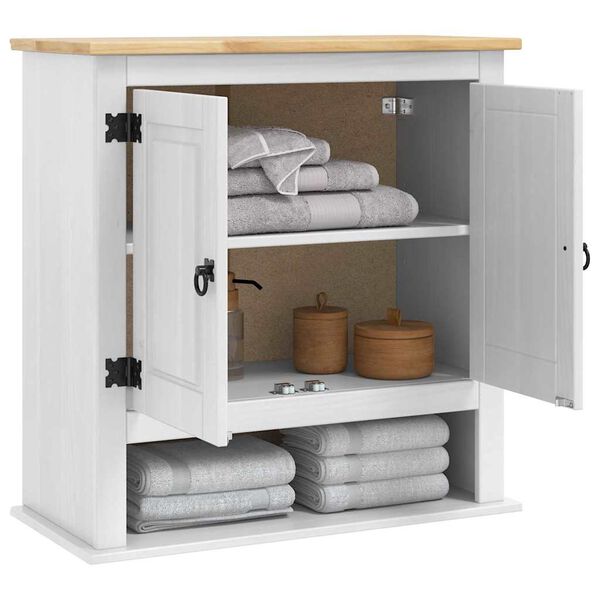 vidaXL Vegghengdur sk&aacute;pur me&eth; geymslu Corona Hv&iacute;tt 70 x 33 x 71,5 cm