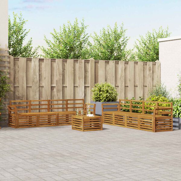 vidaXL S&oacute;fasett 9 pcs N&aacute;tt&uacute;rulegur Hrein akas&iacute;utr&eacute;