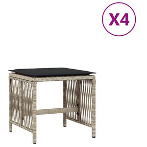 vidaXL Gar&eth;kollar Me&eth; Sessum 4 stk. 41x41x36 cm P&oacute;l&yacute;rattan Lj&oacute;sgr&aacute;