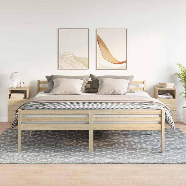 vidaXL n&aacute;ttbor&eth;ssk&aacute;par 2 stk me&eth; 2 sk&uacute;ffum Sonoma Oak 36x36x68 cm