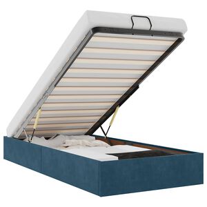 vidaXL Ottoman r&uacute;mgrind Engin d&yacute;na D&ouml;kkbl&aacute;r 90x200 cm Flauel