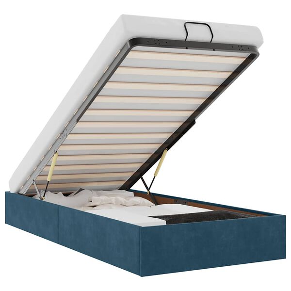 vidaXL Ottoman r&uacute;mgrind Engin d&yacute;na D&ouml;kkbl&aacute;r 90x200 cm Flauel