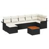 vidaXL Gar&eth;s&oacute;fa sett me&eth; p&uacute;&eth;i 8 pcs Svartur p&oacute;l&yacute;rattan