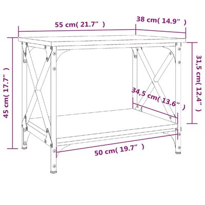 vidaXL Hliðarborð Svart 55x38x45 cm Samsettur Viður