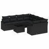 vidaXL S&oacute;fasett me&eth; p&uacute;&eth;i me&eth; geymslu 9 pcs Svartur p&oacute;l&yacute;rattan