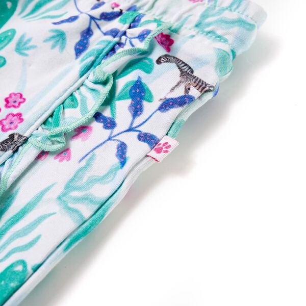 Barnastuttbuxur með Reyriþveng Drappaðar og Dökkmyntugrænar 128