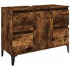vidaXL Vaskask&aacute;pur Reyklitu&eth; Eik 80x33x60cm Samsettur Vi&eth;ur