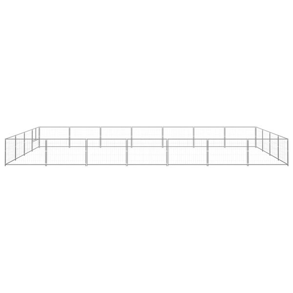 vidaXL Hundabyrgi Silfur 28 m² Stál