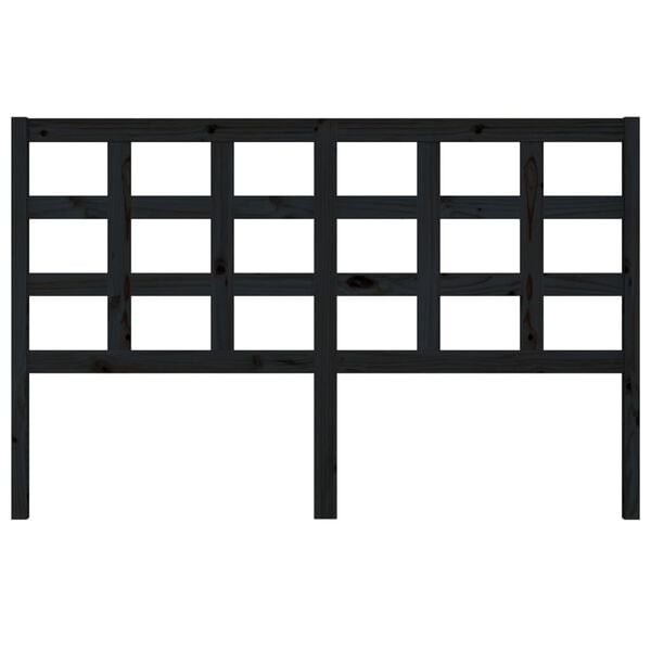 vidaXL Höfðagafl fyrir Rúm Svartur 156x4x100 cm Gegnheil Fura