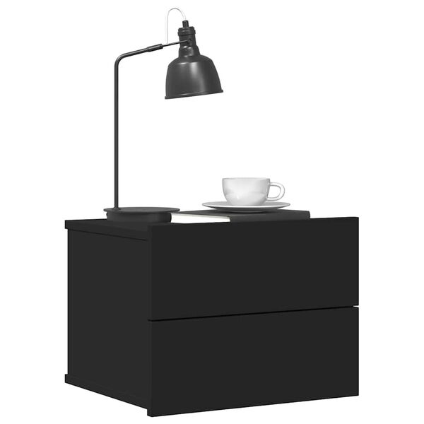 vidaXL Náttborð 2 stk. Svört 40x30x30 cm Samsettur Viður