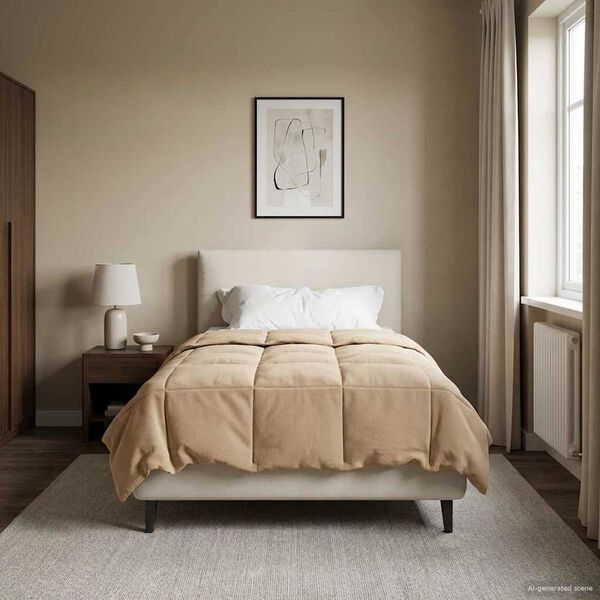 vidaXL Vetrar s&aelig;ng S&iacute;&eth;la&eth; Bleikur 155 x 220 cm M&iacute;kr&oacute;f&iacute;ber