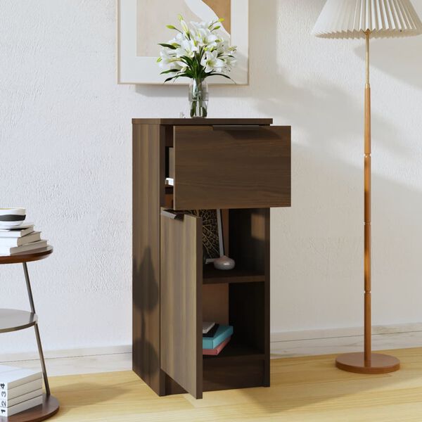 vidaXL Skenkir Brún Eikarlitur 30x30x70 cm Samsettur Viður