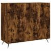 vidaXL Skenkur Reyklitu&eth; Eik 90x34x80 cm Samsettur Vi&eth;ur