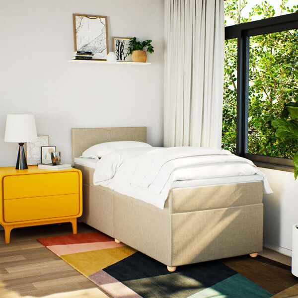 vidaXL H&oacute;lfa&eth; Springr&uacute;m me&eth; D&yacute;nu Rj&oacute;ma 100x200 cm Tauefni