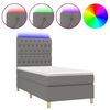 vidaXL H&oacute;lfa&eth; Springr&uacute;m me&eth; D&yacute;nu&LED D&ouml;kkgr&aacute;tt 80x200cm Tauefni